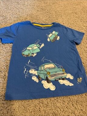 Mini Boden x Harry Potter Blue Kids Car Graphic T-Shirt